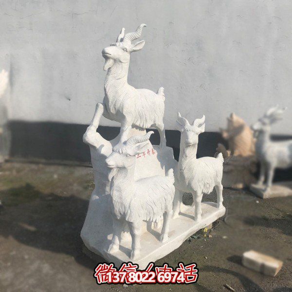 十二生肖石雕擺件，美化園林景觀