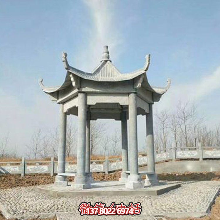 中式園林石亭恢復(fù)古樸，演繹雄偉