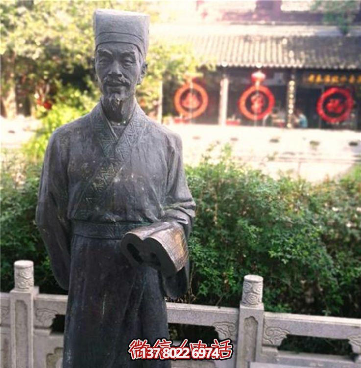 玻璃鋼仿古銅雕塑，為校園景區(qū)增添古代人物風采