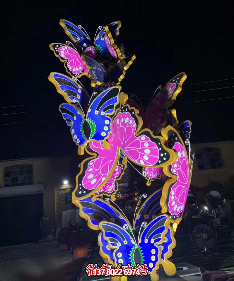 玻璃鋼蝴蝶雕塑，彩繪操場裝飾