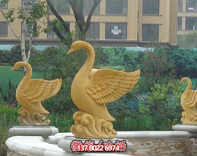 精美天鵝雕塑，唯美別墅景觀裝飾