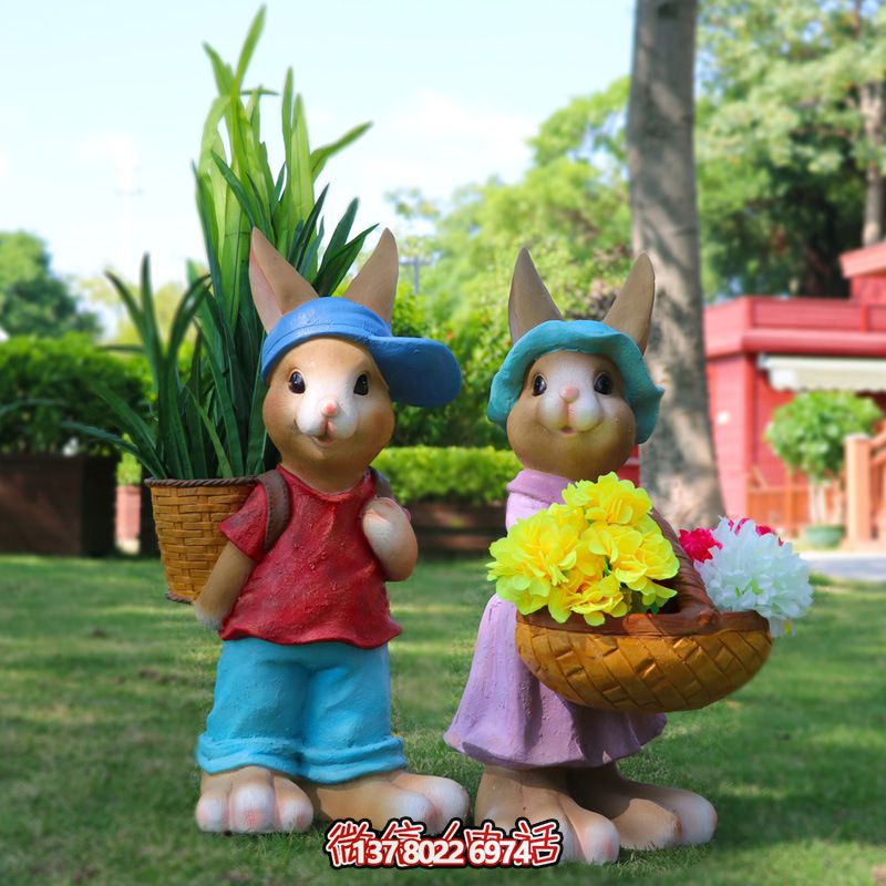 玻璃鋼兔子雕塑，只有可愛而不失大氣！