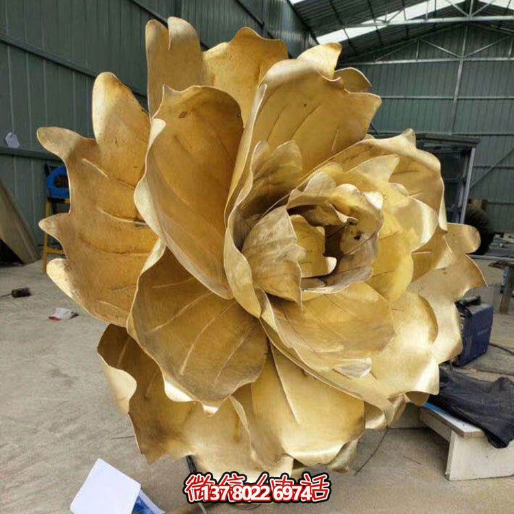 不銹鋼蓮花擺件，彩繪噴漆外觀