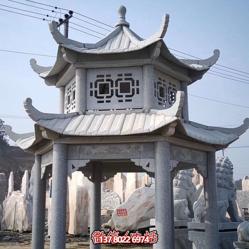 雙層仿古建涼亭，裝點(diǎn)花園、廣場(chǎng)，增添雕塑藝術(shù)氣息