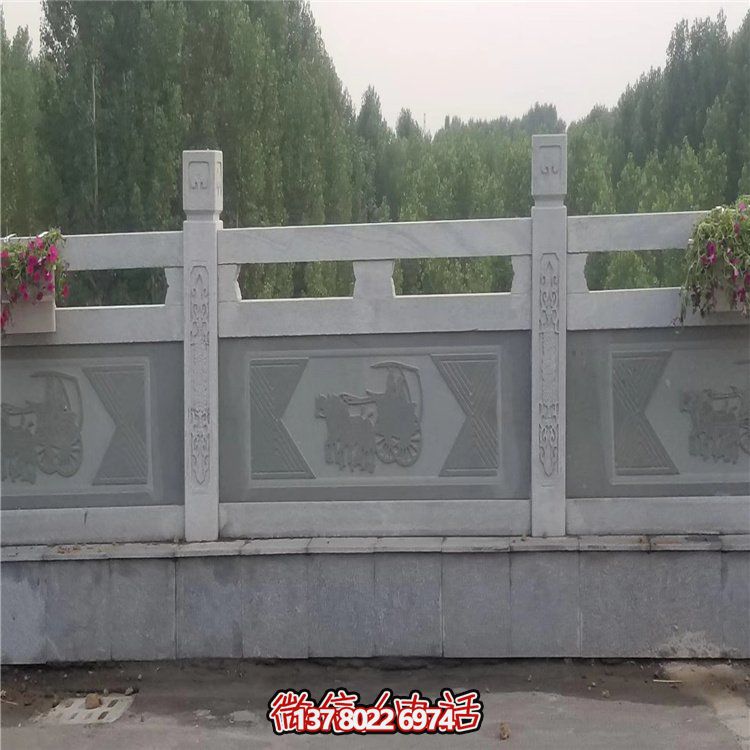 精美大理石浮雕欄桿擺件，為公園裝飾添彩