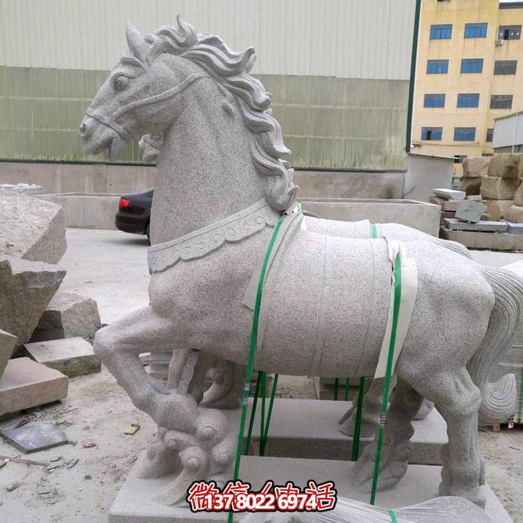 主題砂巖雕刻馬擺件，點(diǎn)綴園林廣場(chǎng)美景