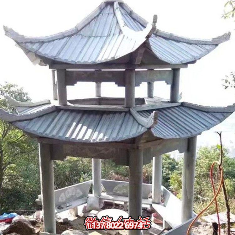 經(jīng)典雙層大理石雕塑涼亭，給你不一樣的室外體驗
