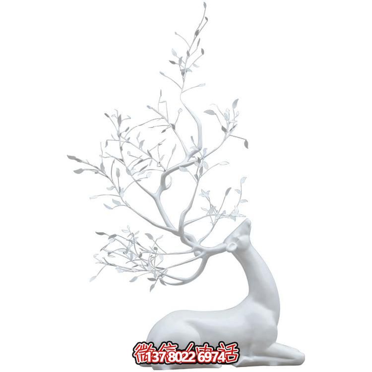 玻璃鋼雕塑梅花鹿，抽象戶外園林裝飾