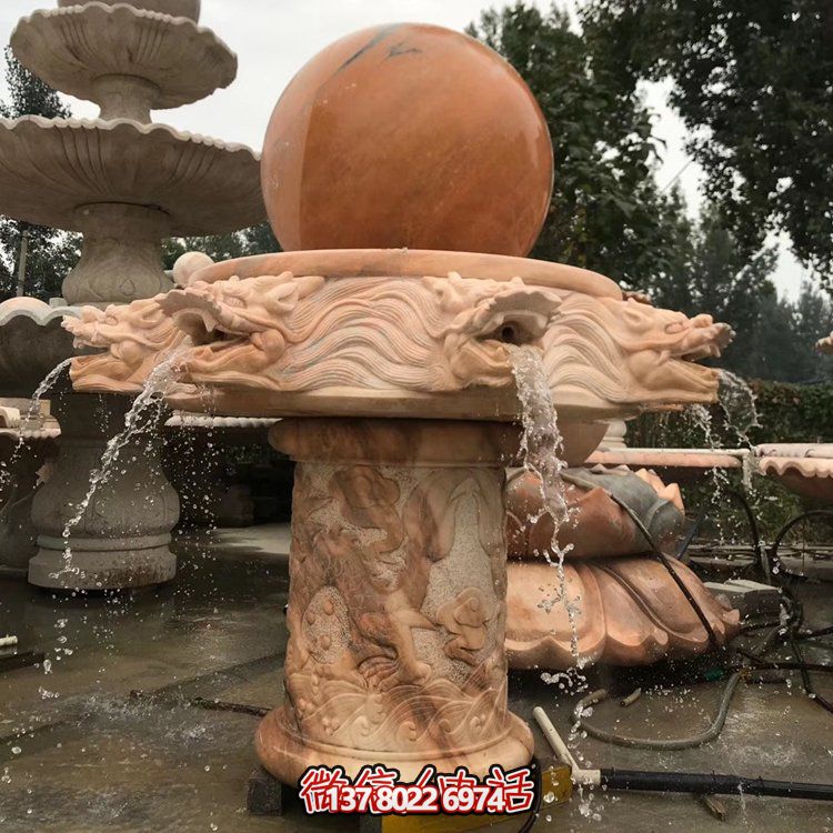 天然紅木雕刻龍頭風水球，企業(yè)禮品貼心挑選