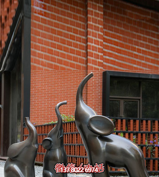 高端玻璃鋼擺件仿銅抽象大象，給你帶來美好生活