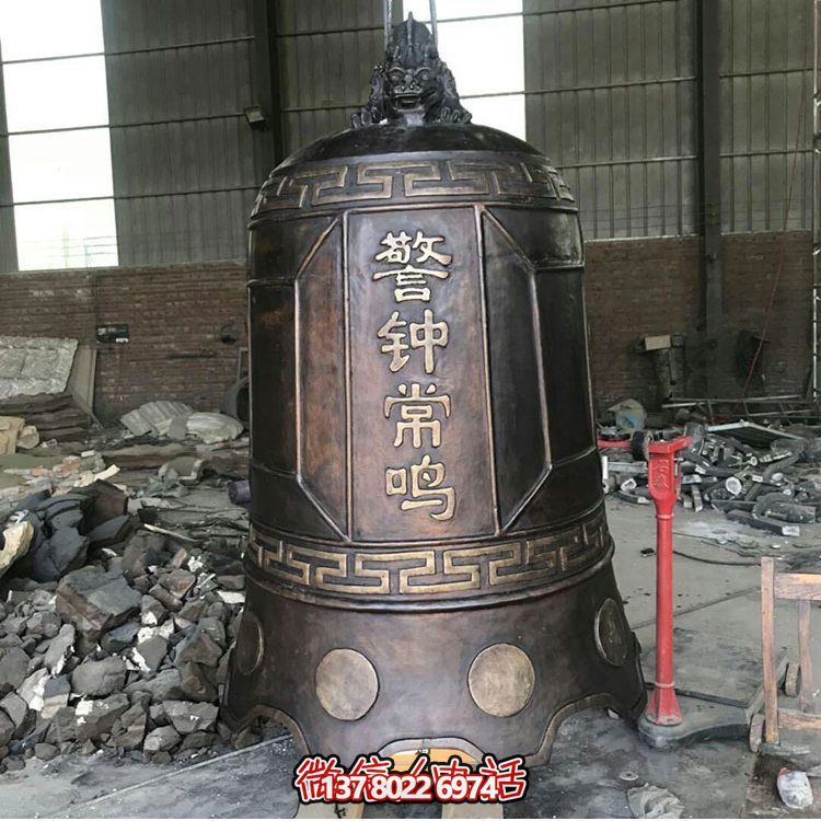 大型仿銅鐘玻璃鋼雕塑，給景區(qū)、寺廟、園林帶來更多美好