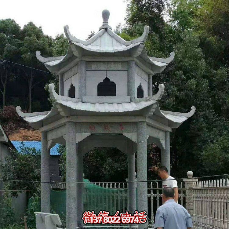 大型石雕涼亭，精美的室外裝飾