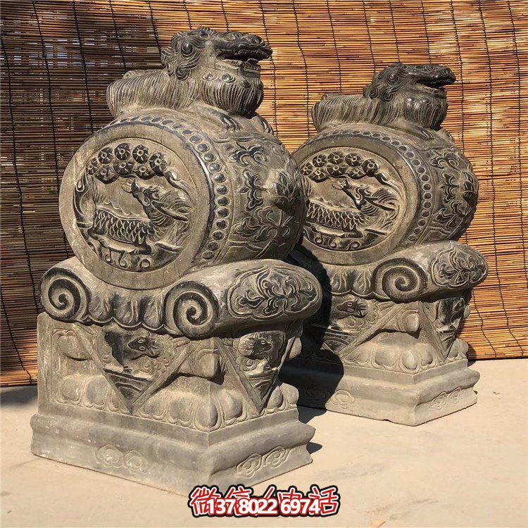 仿古石門墩，精致唯美