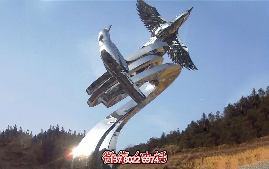 不銹鋼和平鴿雕塑，營造和諧的園林景觀