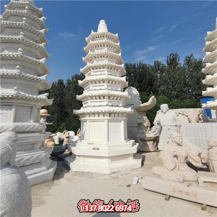 經典漢白玉寶塔，打造完美園林景觀