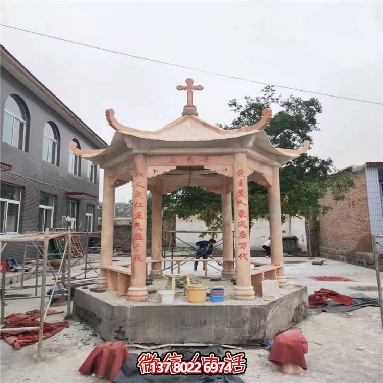 天然大理石涼亭，營(yíng)造休閑庭院