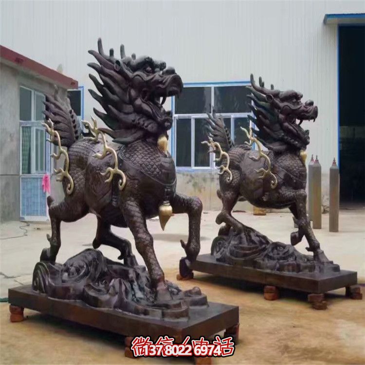 山水之藝，大型銅雕麒麟神雕塑