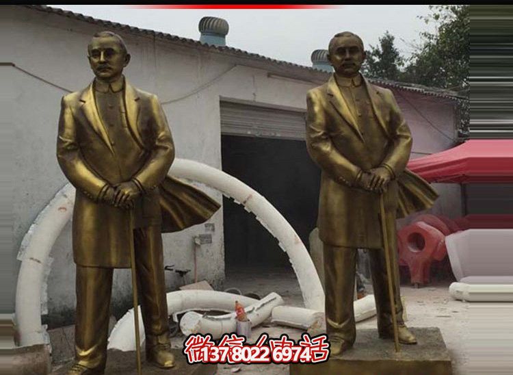 偉人孫中山仿銅雕塑，玻璃鋼擺放景觀園林