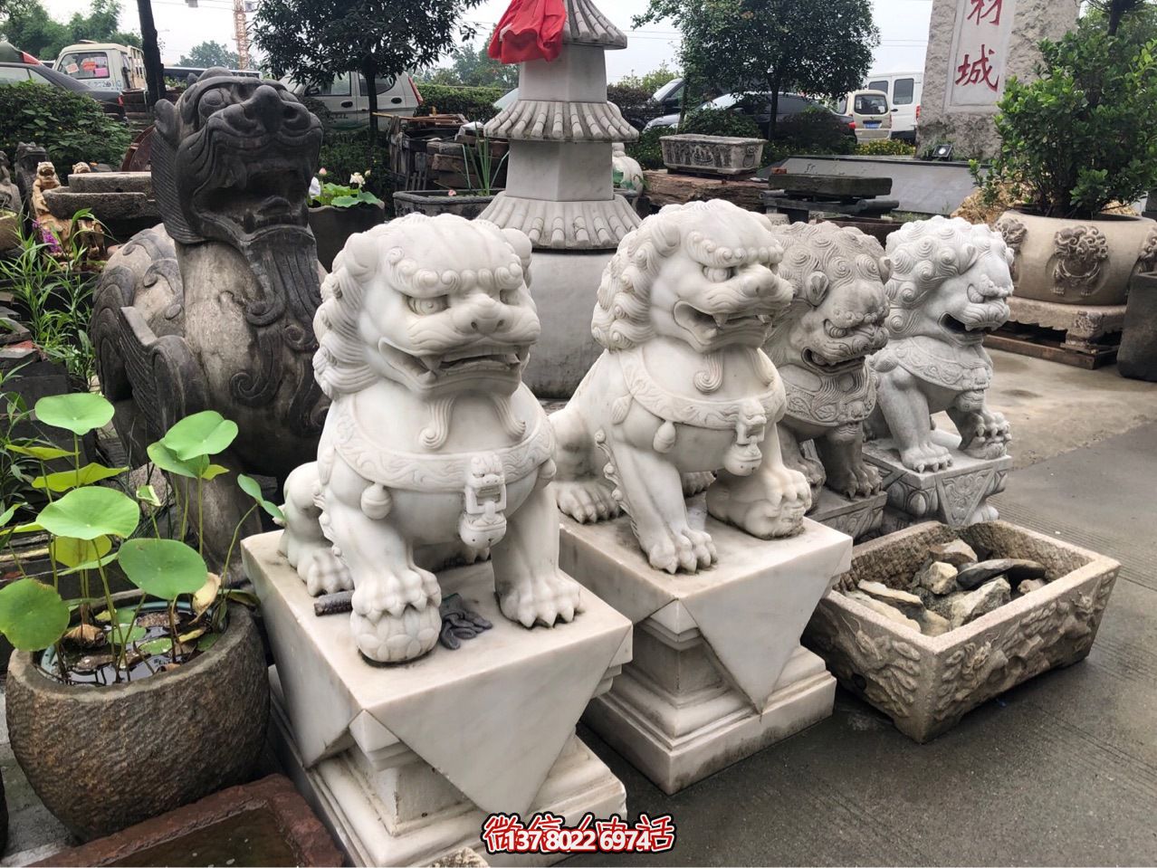 精美獅子雕塑，企業(yè)招財(cái)納福