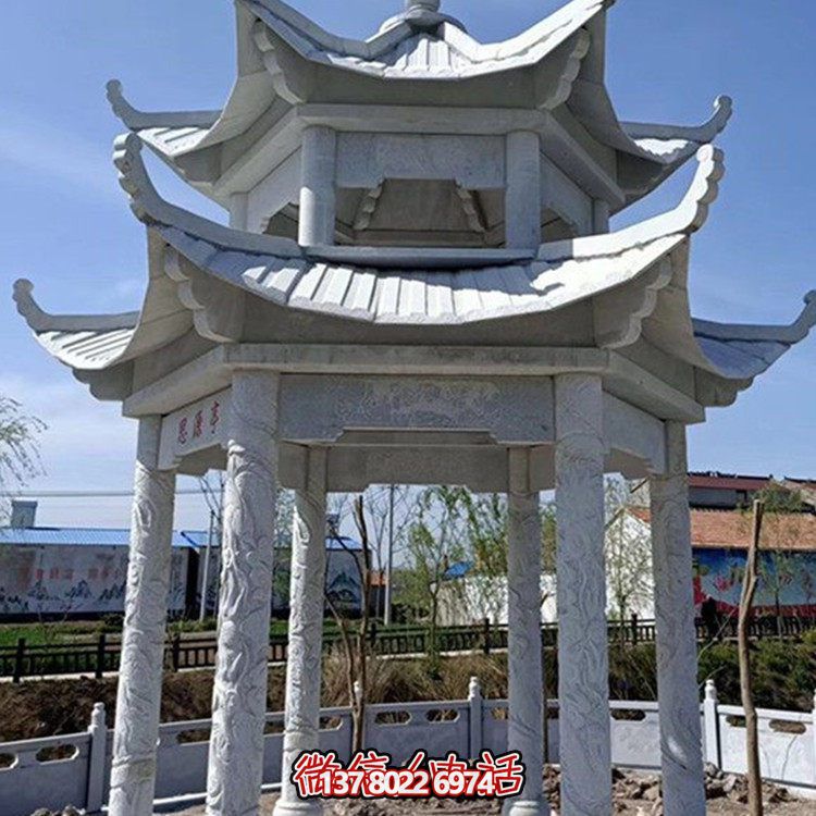 精美大理石石雕涼亭，打造完美的戶外園林景觀