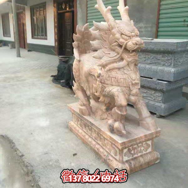 高端定制大理石石雕獅子雕塑，裝點大型庭院、別墅、門口，招財又安全