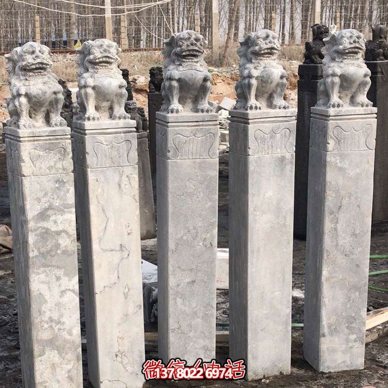精美大理石獅子拴馬柱，點(diǎn)綴庭院園林