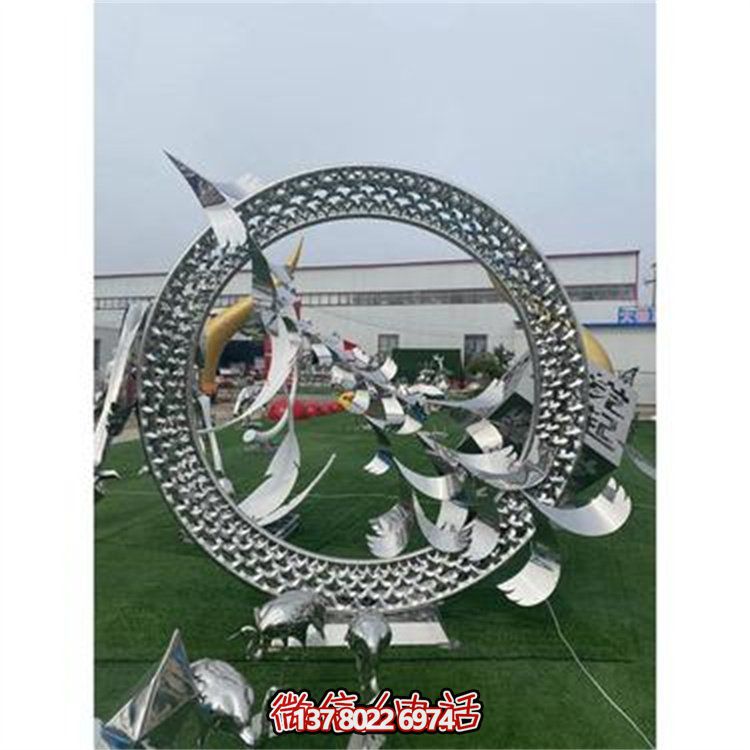 不銹鋼戶(hù)外景觀(guān)鏤空?qǐng)A環(huán)雕塑
