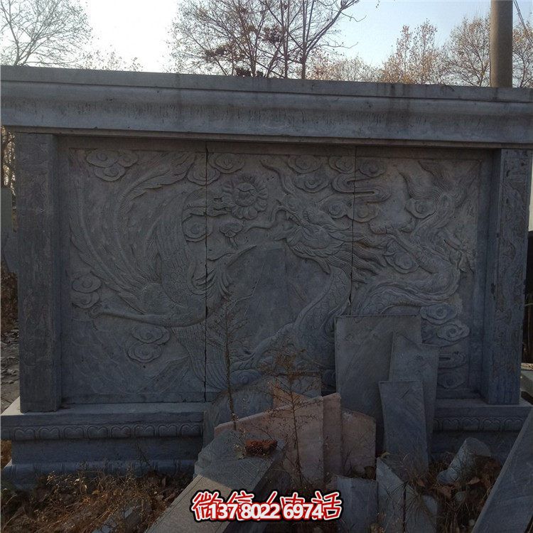 經(jīng)典中式庭院，清新山水浮雕照壁