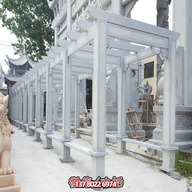 精美大理石石雕裝飾長廊，美化小區(qū)戶外環(huán)境