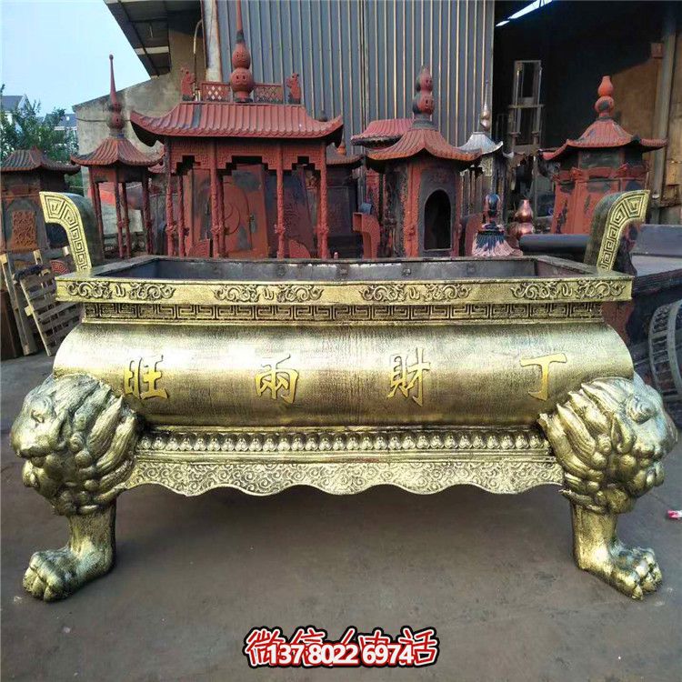 古典道觀(guān)金漆長(zhǎng)形香爐 古典道觀(guān)金漆長(zhǎng)形香爐