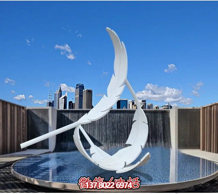 大型不銹鋼鏡面羽毛雕塑，創(chuàng)意園林景觀裝置