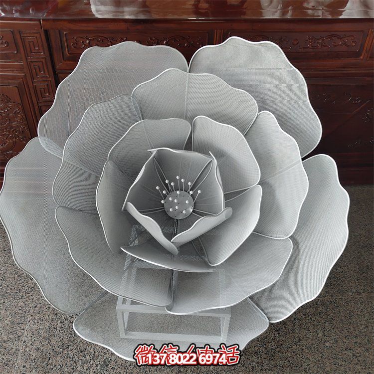 不銹鋼鏤空戶外蓮花雕塑，更美的園林景觀
