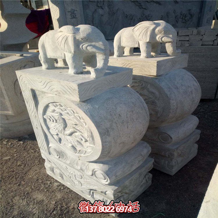 大理石石雕抱鼓，為您的園林庭院門口點(diǎn)綴美觀