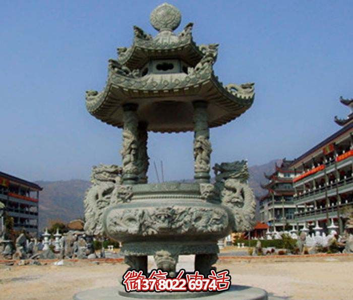 仿古寶蓋龍浮雕香爐，點(diǎn)綴景區(qū)廣場(chǎng)