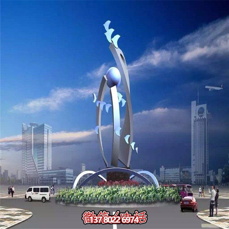 大型不銹鋼抽象藝術(shù)飛翔雕塑，豐富景觀廣場(chǎng)