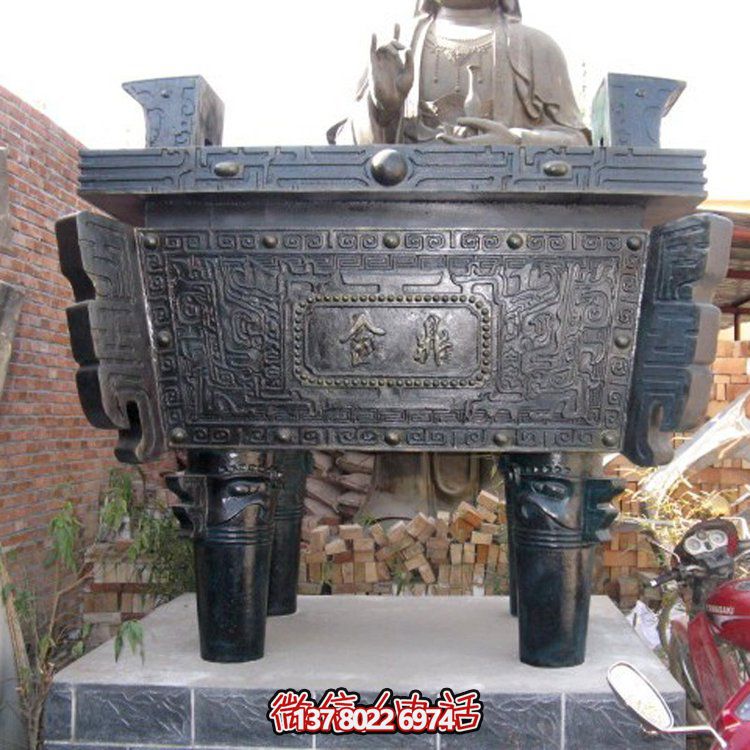 精美佛教用品銅香爐擺件，長方形裝飾家居