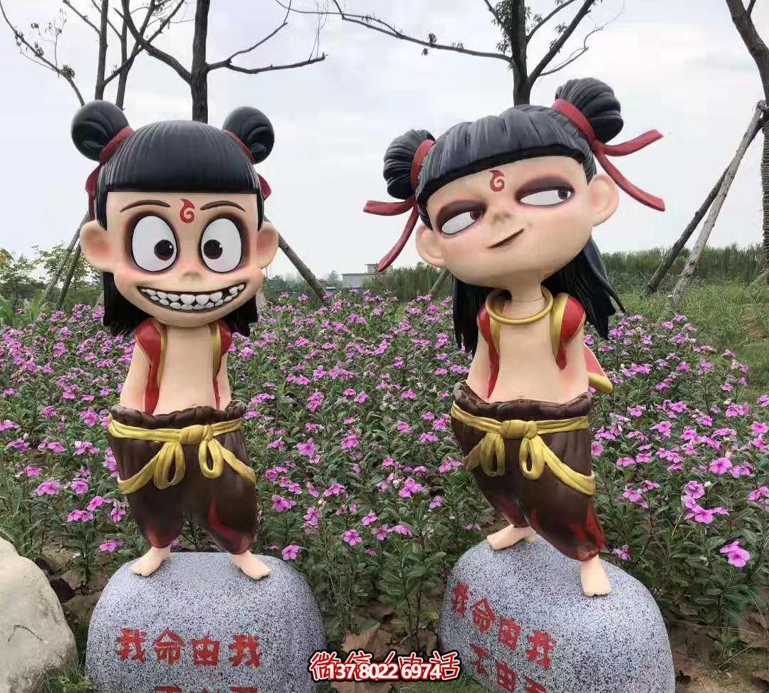 哪吒彩繪玻璃鋼雕塑，為公園廣場(chǎng)帶來(lái)獨(dú)特藝術(shù)氛圍