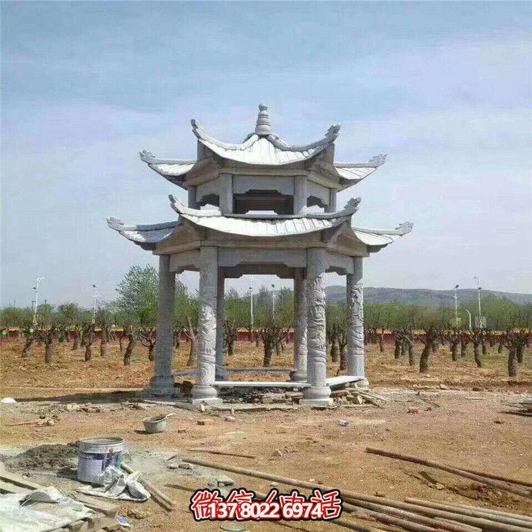 雙層雕塑涼亭，為景區(qū)、園林、戶外環(huán)境提供視覺美感