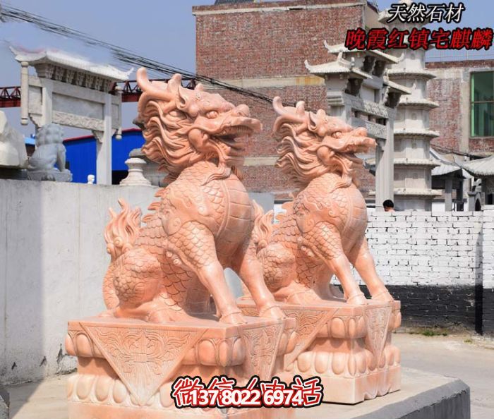 仿古神麒麟石雕，點綴您的庭院門口
