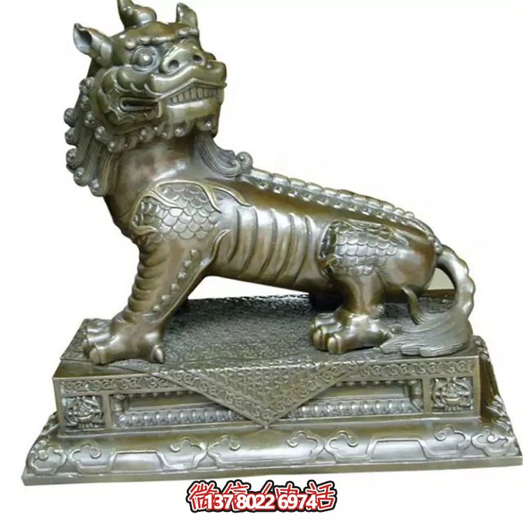 小型不銹鋼神麒麟雕塑，裝點(diǎn)庭院