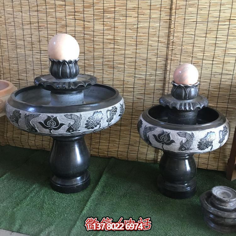 小型黑色大理石風(fēng)水招財擺件，室內(nèi)辦公家用
