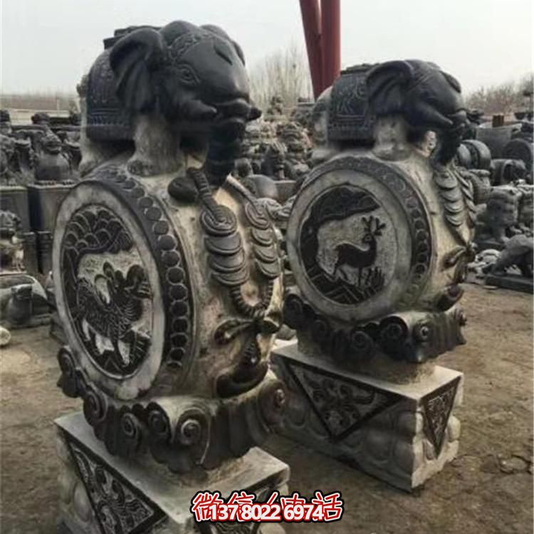 仿古青石大象雕塑，鎮(zhèn)宅安邸
