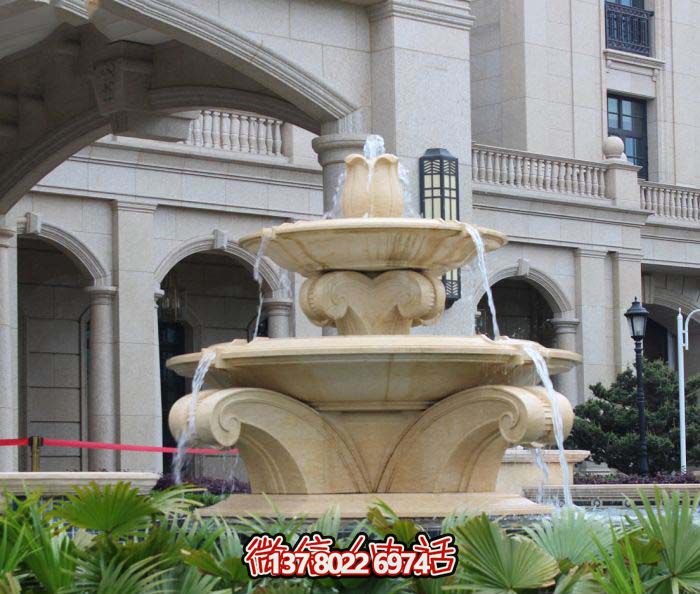 歐式風(fēng)格大理石噴泉雕塑，美化酒店、廣場(chǎng)、景觀