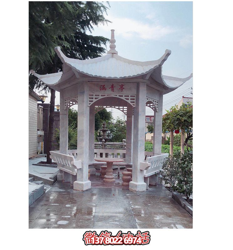 仿古大理石涼亭，美化花園景觀