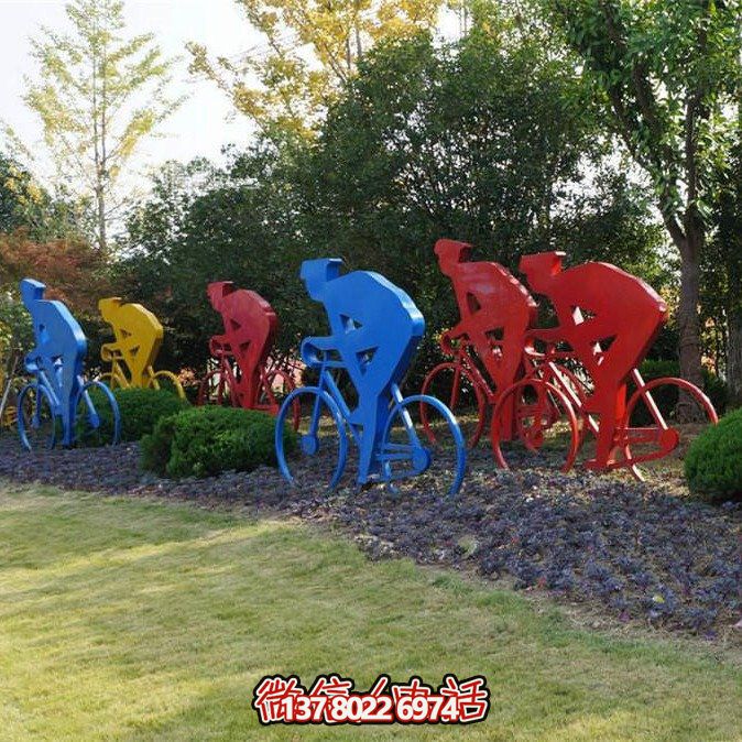 不銹鋼剪影賽車擺件，點綴公園草坪
