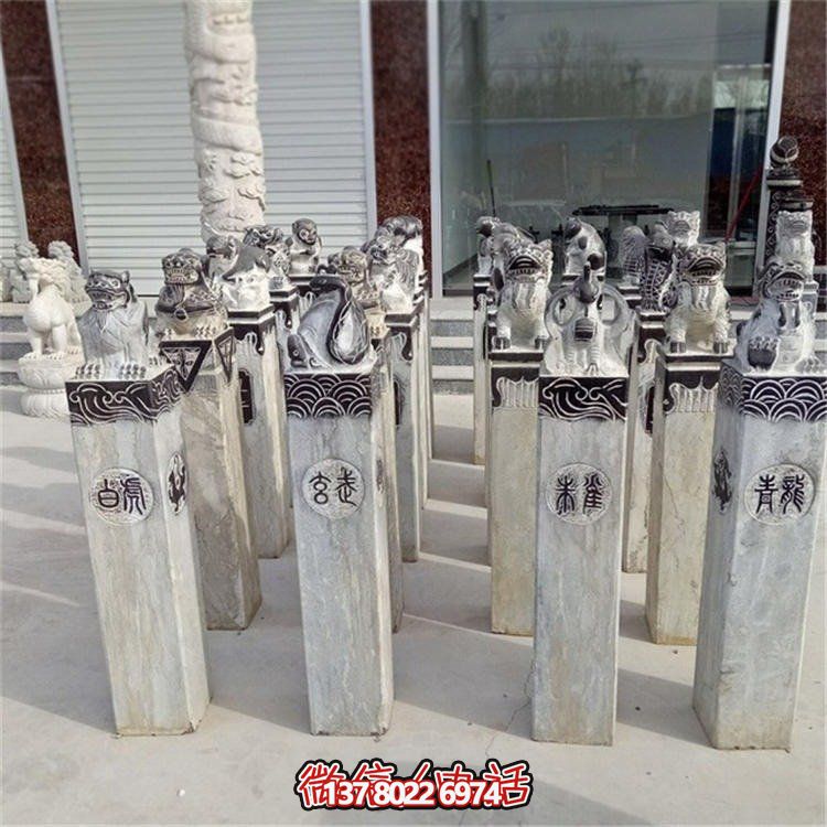 精美大理石雕塑，辟邪鎮(zhèn)宅，拴馬樁大型裝飾