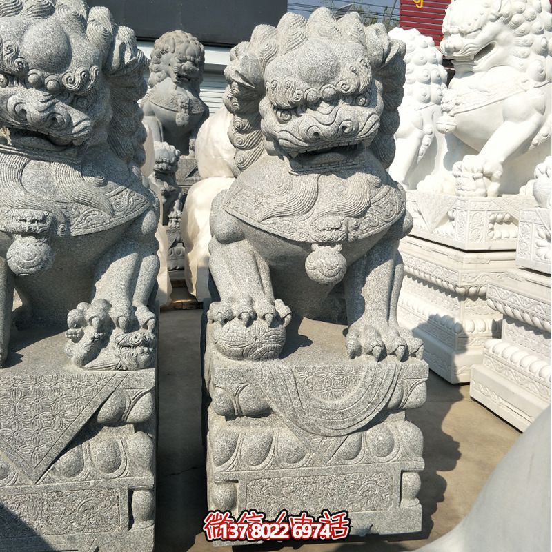 精美大理石獅子雕塑，裝點(diǎn)你的戶外庭院