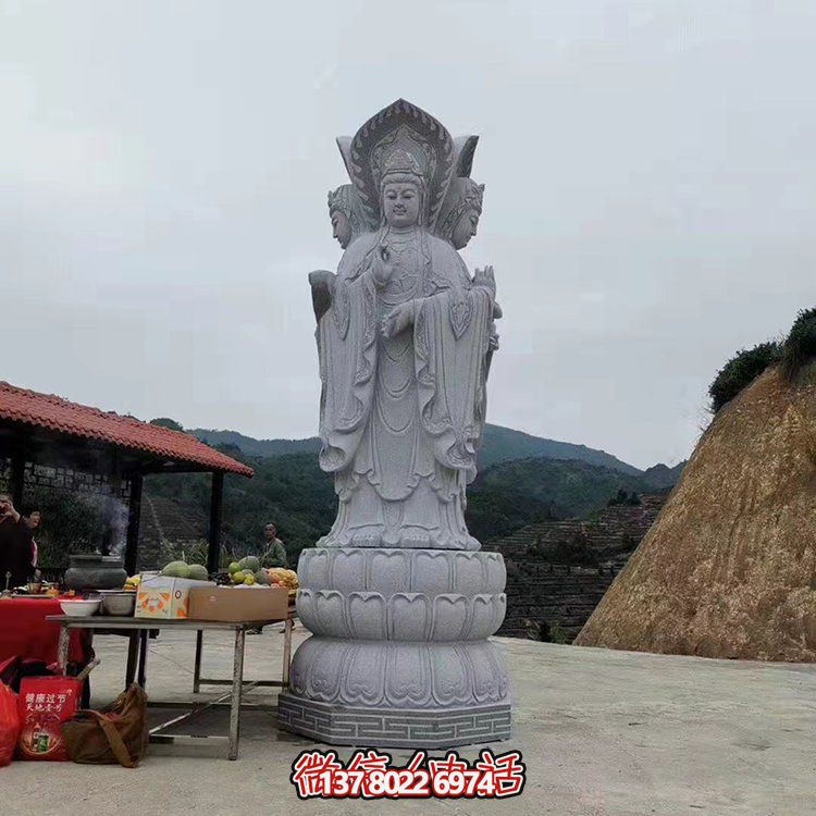 現(xiàn)代藝術(shù)石雕觀音雕塑，融入園林景觀的瑰麗大理石家園