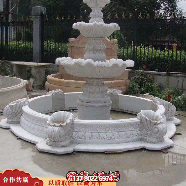 大理石石雕戶(hù)外景觀噴泉雕塑