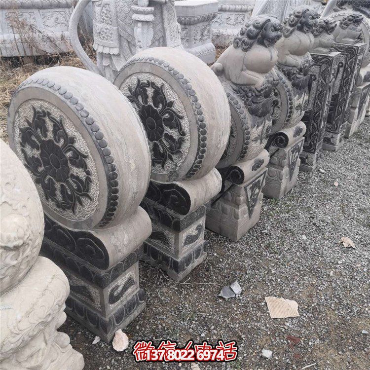 抱鼓石，青石仿古門墩